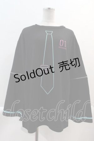 画像: LISTEN FLAVOR / 初音ミク 袖ジップトップ  ブラック I-25-02-09-021-PU-TO-HD-ZI