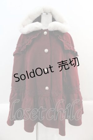 画像: axes femme kawaii / ローズフリルケープコート M ボルドー I-25-02-11-047-AX-CO-HD-ZT-C011