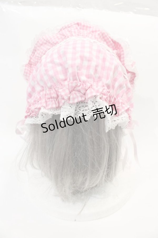 画像3: BABY,THE STARS SHINE BRIGHT / Sweet Gingham Dollボンネット  ピンクＸ白 I-25-02-11-095-BA-AC-HD-ZI (3)