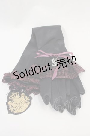 画像: ALICE and the PIRATES / Under the Rose〜闇の使者と薔薇の刻印〜ロンググローブ  黒Ｘ紫 I-25-02-11-115-PA-ZA-HD-ZI