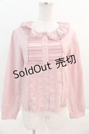 画像: PINK HOUSE / フリル襟刺繍&レースブラウス  ピンク I-25-02-11-025-LO-BL-HD-ZT040