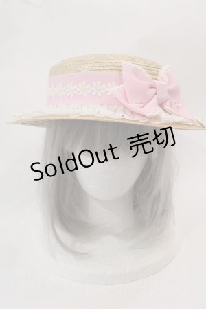 画像: Angelic Pretty / HAT LovelyマルグリットストローHAT  ピンク I-25-03-02-057-AP-AC-HD-ZI