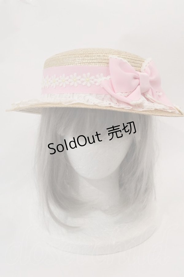 画像1: Angelic Pretty / HAT LovelyマルグリットストローHAT  ピンク I-25-03-02-057-AP-AC-HD-ZI (1)
