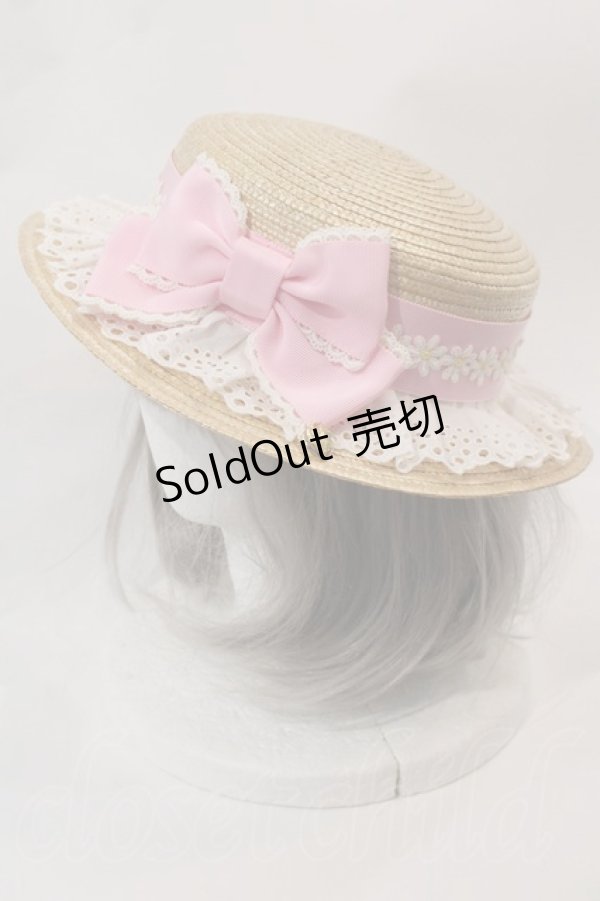 画像2: Angelic Pretty / HAT LovelyマルグリットストローHAT  ピンク I-25-03-02-057-AP-AC-HD-ZI (2)