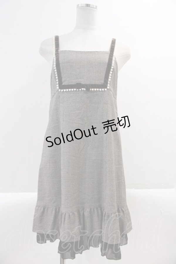 画像1: Emily Temple cute / 千鳥キャミワンピース  黒Ｘ白Ｘブラウン I-25-03-02-021-ET-OP-HD-ZI (1)