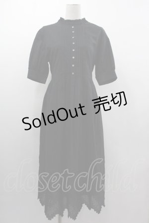 画像: Jane Marple / Monogram-lace Clara dress  ブラック I-25-03-05-057-JM-OP-HD-ZI