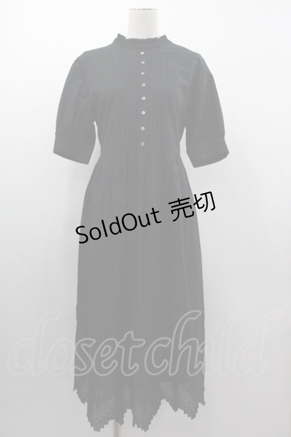 画像1: Jane Marple / Monogram-lace Clara dress  ブラック I-25-03-05-057-JM-OP-HD-ZI (1)