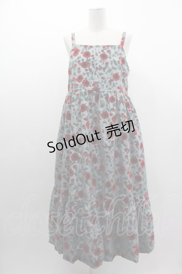 画像1: Jane Marple Dans Le Salon / Winter daisy strap dress  グレー I-25-03-05-062-JM-OP-HD-ZI (1)