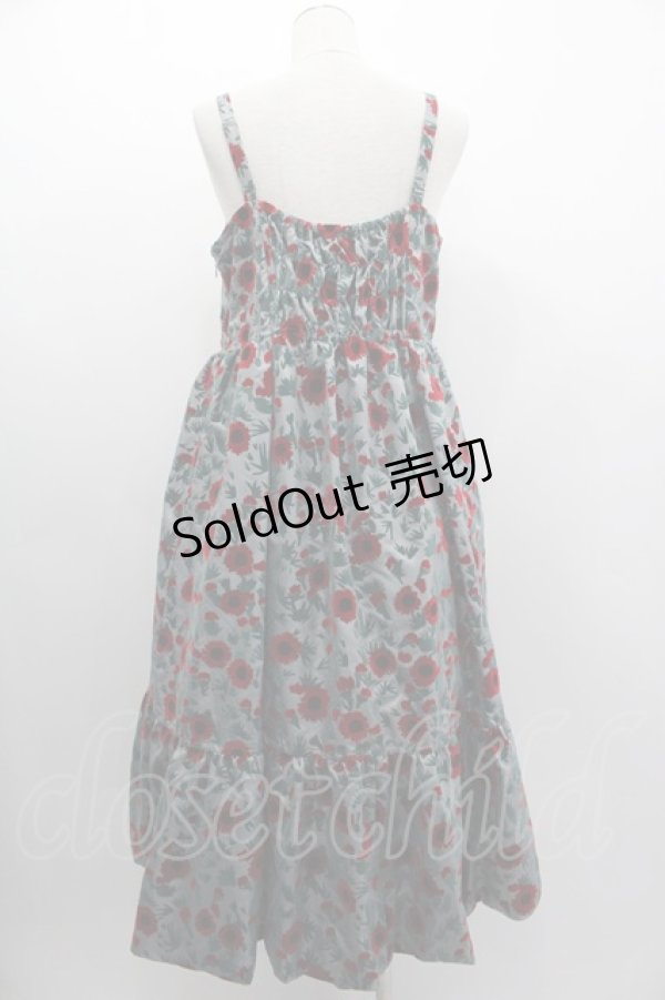 画像2: Jane Marple Dans Le Salon / Winter daisy strap dress  グレー I-25-03-05-062-JM-OP-HD-ZI (2)