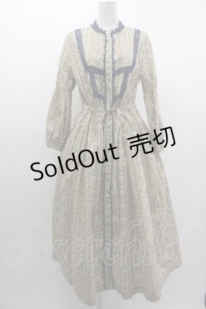 画像: Jane Marple Dans Le Salon / プリントレース襟ワンピース M ベージュ I-25-03-05-063-JM-OP-HD-ZI