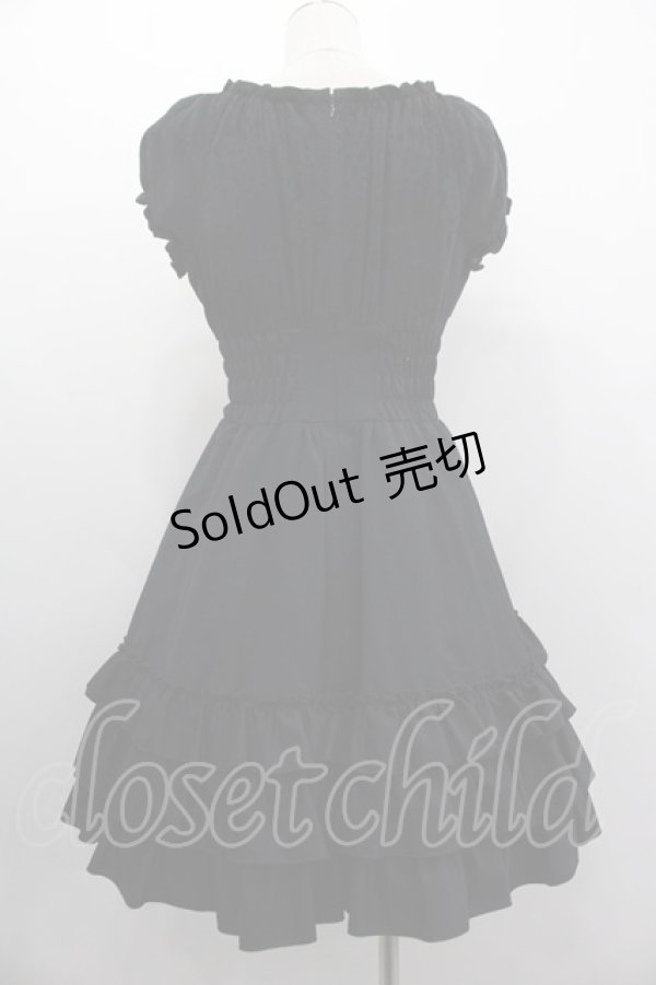 画像2: BPN / フロッキー切り替えコルセットデザインワンピース  黒 I-25-03-05-079-GO-OP-HD-ZI (2)