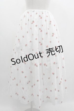 画像: Jane Marple / Very berries embroidery skirt  ホワイト I-25-03-05-089-JM-SK-HD-ZI