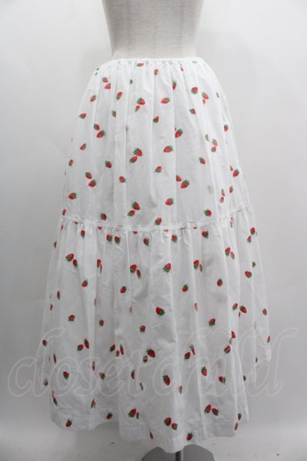画像2: Jane Marple / Very berries embroidery skirt  ホワイト I-25-03-05-089-JM-SK-HD-ZI (2)