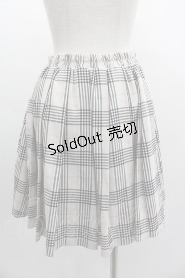 画像2: Jamieエーエヌケー / チェックスカート  アイボリーＸ黒チェック I-25-03-05-092-LO-SK-HD-ZI (2)