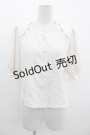 画像: an another angelus / ダイヤ開きローズ刺繍ブラウス F アイボリー I-25-03-05-004-CA-BL-HD-ZI