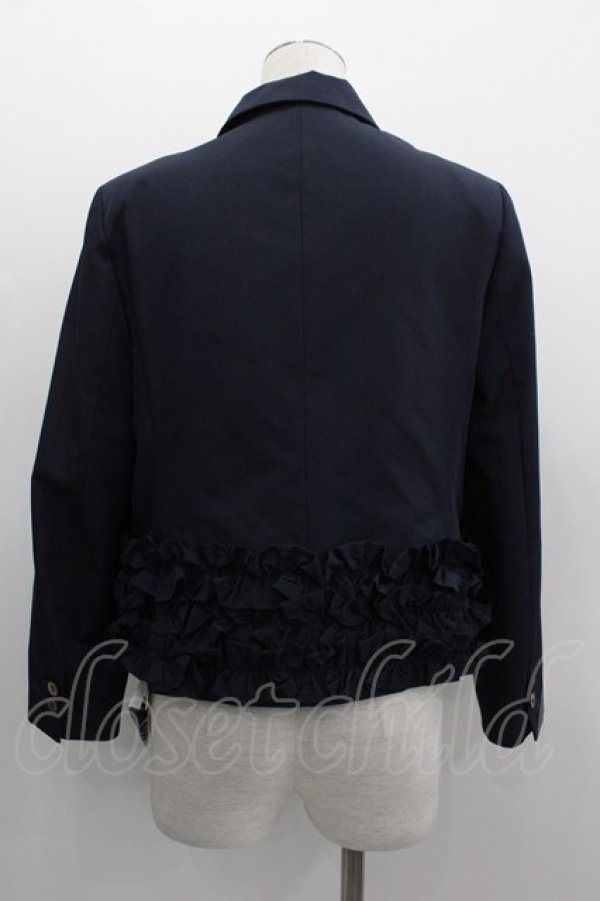 画像2: Jane Marple Dans Le Salon / Memorial pin dot frill hem jacket  ネイビー I-25-03-05-033-JM-JA-HD-ZI (2)