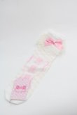 画像1: Angelic Pretty / Candy Ribbon ストライプクルー丈ソックス  白 I-25-03-08-061-AP-ZA-HD-ZI (1)