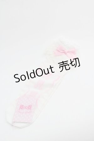 画像: Angelic Pretty / Candy Ribbon ストライプクルー丈ソックス  白 I-25-03-08-061-AP-ZA-HD-ZI