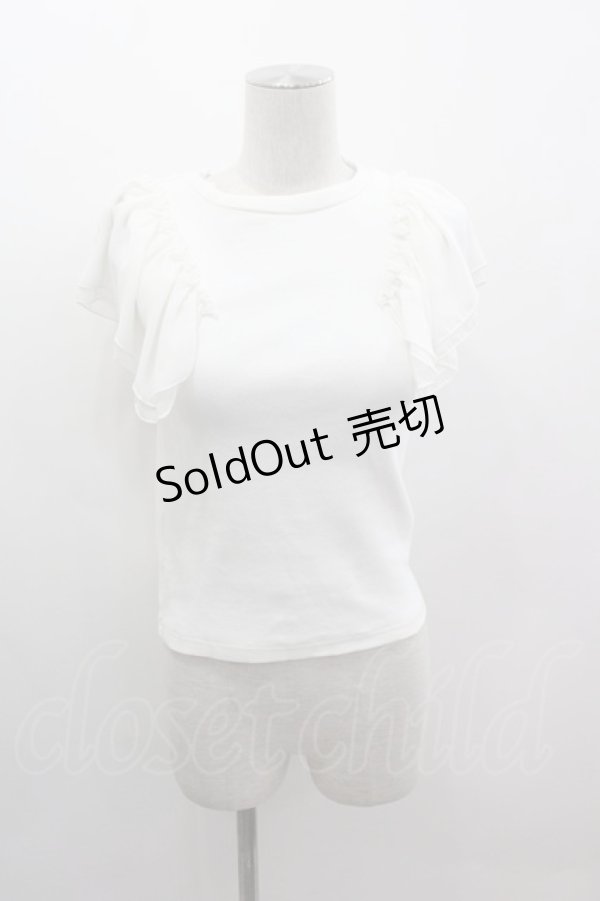 画像1: dazzlin / シフォン袖トップス  白 I-25-03-08-089-LO-TO-HD-ZI (1)