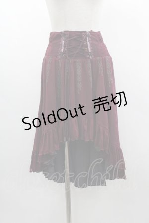 画像: Ozz oneste / オーガンジー重ねフィッシュテールスカート  ボルドー I-25-03-08-116-OO-SK-HD-ZI