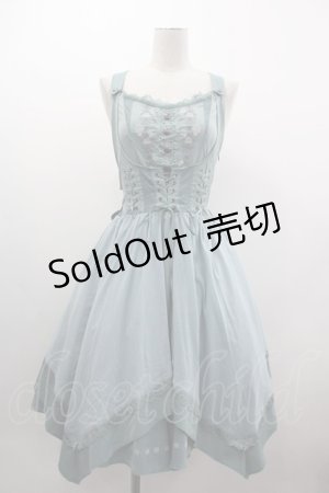画像: OZZ ANGELO / フロント刺繍サイド編み下げジャンパースカート  ミント I-25-03-12-060-OO-OP-HD-ZI