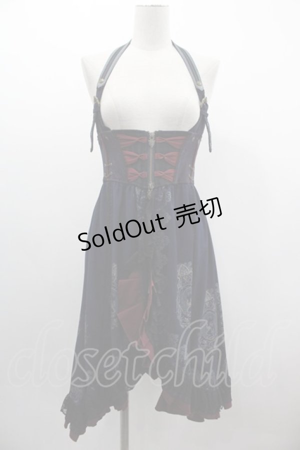 画像1: Ozz oneste / 額縁プリントロングビスチェ  ネイビーＸ赤 I-25-03-12-061-OO-ZA-HD-ZI (1)