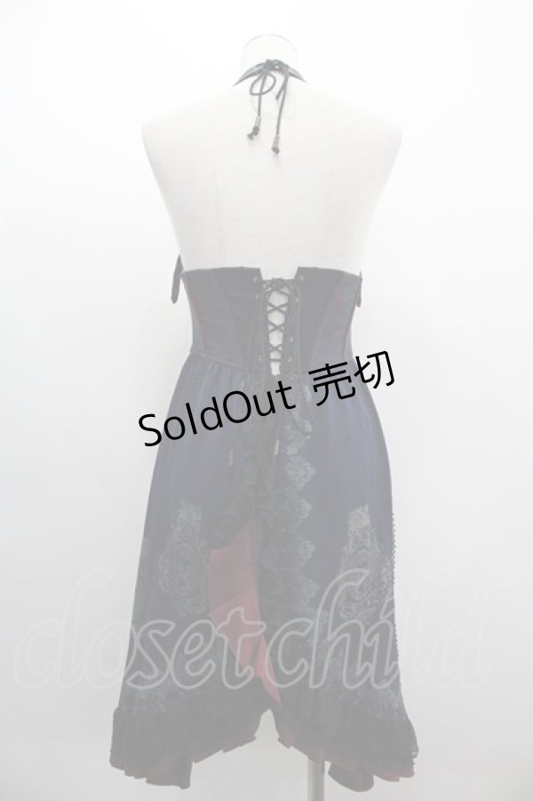 画像2: Ozz oneste / 額縁プリントロングビスチェ  ネイビーＸ赤 I-25-03-12-061-OO-ZA-HD-ZI (2)