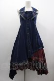 画像1: Ozz oneste / 薔薇刺繍襟ホルターネックジャンパースカート  ネイビー I-25-03-12-062-OO-OP-HD-ZI (1)