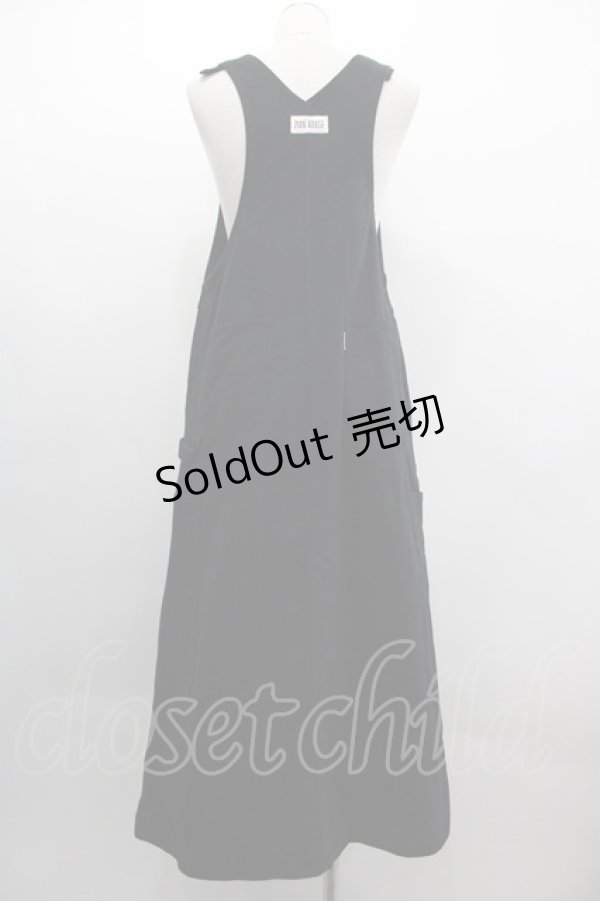 画像2: PINK HOUSE / オーバーオールジャンパースカート  ブラック I-25-03-12-067-LO-OP-HD-ZS (2)