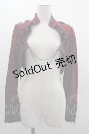 画像: Ozz oneste / 後ろローズ刺繍ショートジャケット  ボルドーＸ黒 I-25-03-12-074-OO-JA-HD-ZI