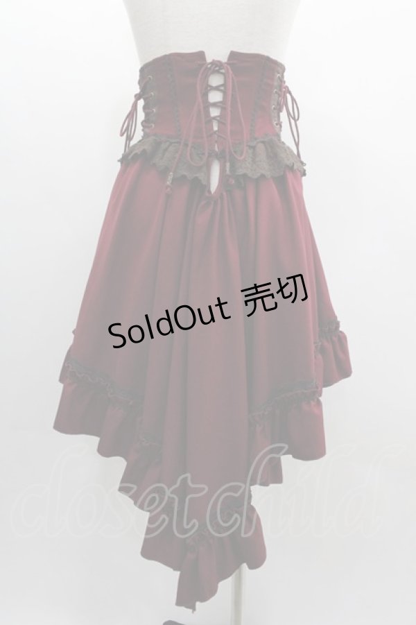 画像2: Ozz oneste / 薔薇刺繍ロングコルセット  赤 I-25-03-12-082-OO-ZA-HD-ZI (2)
