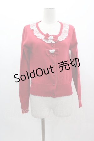 画像: BABY,THE STARS SHINE BRIGHT / くみゃちゃんのHeartカーディガン  赤Ｘ白 I-25-03-12-009-BA-TO-HD-ZI