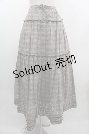 画像: PINK HOUSE / チェック前開き段スカート  ブラウン I-25-03-12-084-LO-SK-HD-ZI