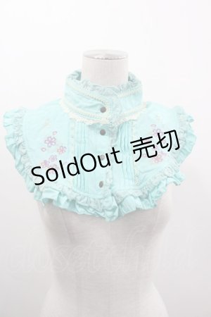 画像: Ozz oneste / 桜刺繍ハイネックつけ襟  ミント I-25-03-12-092-OO-ZA-HD-ZI