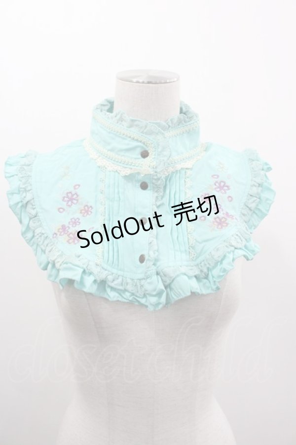 画像1: Ozz oneste / 桜刺繍ハイネックつけ襟  ミント I-25-03-12-092-OO-ZA-HD-ZI (1)
