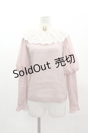 画像: axes femme NOSTALGIE / レース襟付シフォンブラウス  ピンク I-25-03-12-010-AX-BL-HD-ZI