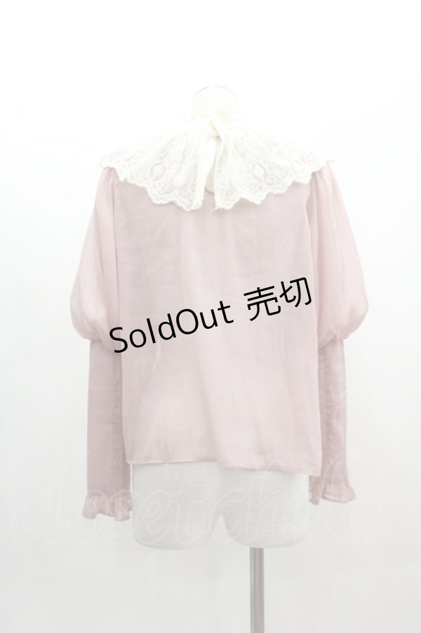 画像2: axes femme NOSTALGIE / レース襟付シフォンブラウス  ピンク I-25-03-12-010-AX-BL-HD-ZI (2)