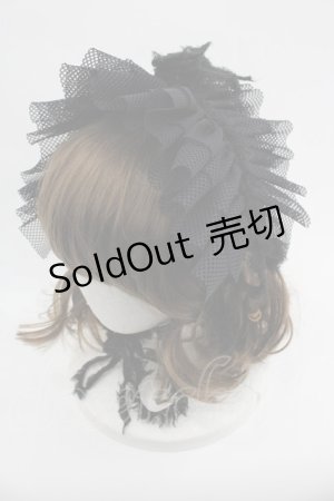 画像: MARBLE / メッシュフリルヘッドドレス  黒 I-25-03-12-109-GO-AC-HD-ZI