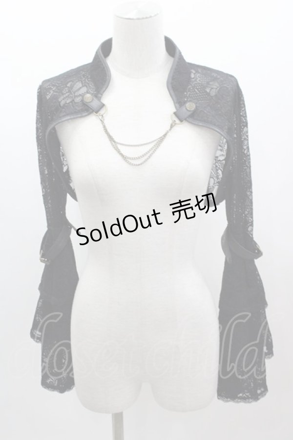 画像1: OZZ ANGELO / チェーンレースボレロ  黒Ｘゴールド I-25-03-12-021-OO-TO-HD-ZI (1)