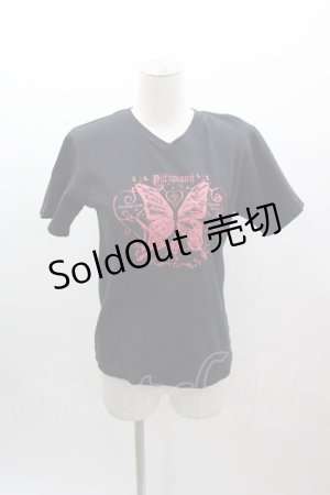 画像: PUTUMAYO / 蝶プリントTシャツ  黒Ｘ赤 I-25-03-12-022-PT-TO-HD-ZI