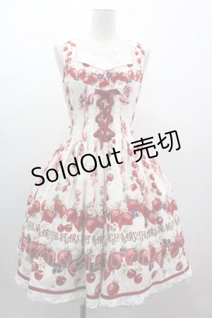 画像: BABY,THE STARS SHINE BRIGHT / Strawberry’s Heart Drops柄ジャンパースカートI  生成 I-25-03-12-037-BA-OP-HD-ZI