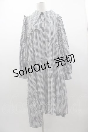 画像: Candy Stripper / WEEKEND STRIPE SHIRT ONE-PIECE 2 黒Ｘ白チェック I-25-03-15-051-PU-OP-HD-ZI