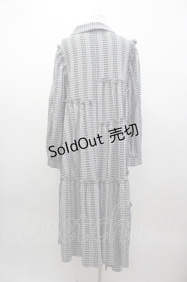 画像2: Candy Stripper / WEEKEND STRIPE SHIRT ONE-PIECE 2 黒Ｘ白チェック I-25-03-15-051-PU-OP-HD-ZI (2)
