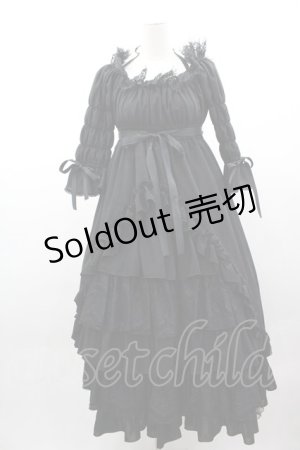 画像: ATELIER PIERROT //シフォンワンピース  黒 I-25-03-15-052-EL-OP-HD-ZI