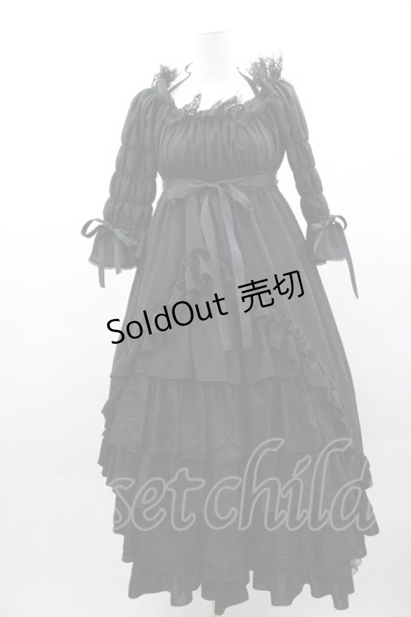 画像1: ATELIER PIERROT //シフォンワンピース  黒 I-25-03-15-052-EL-OP-HD-ZI (1)