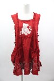 画像1: PINK HOUSE / 桜Teddy刺繍使いローンタブリエ  赤 I-25-03-15-060-LO-TO-HD-ZI (1)