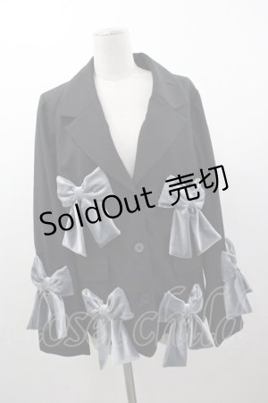 画像: Candy Stripper / PRECIOUS RIBBON JACKET  ブラックＸグレー I-25-03-15-063-PU-JA-HD-ZI