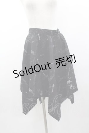 画像: GOTHPUNKその他 / 蜘蛛&英字プリント変形スカート  黒Ｘ白 I-25-03-15-078-GO-PA-HD-ZI