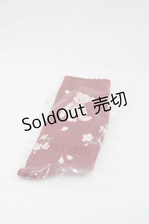 画像: PINK HOUSE / 桜Teddyソックス  赤 I-25-03-15-108-LO-ZA-HD-ZI