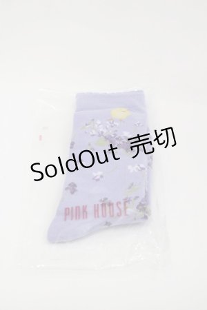 画像: PINK HOUSE / リトルヴァイオレット柄ソックス  ラベンダー I-25-03-15-109-LO-ZA-HD-ZI